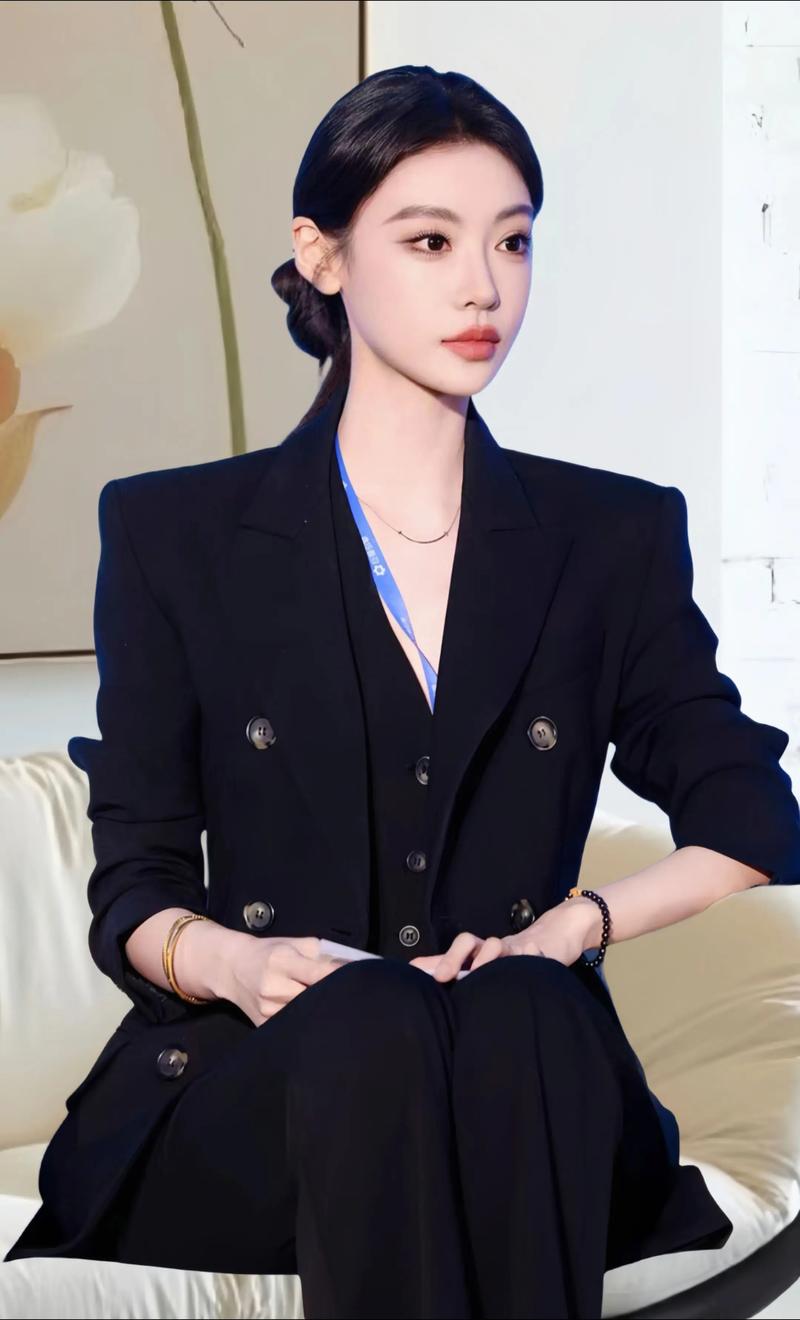 长款黑西装怎么搭配图片