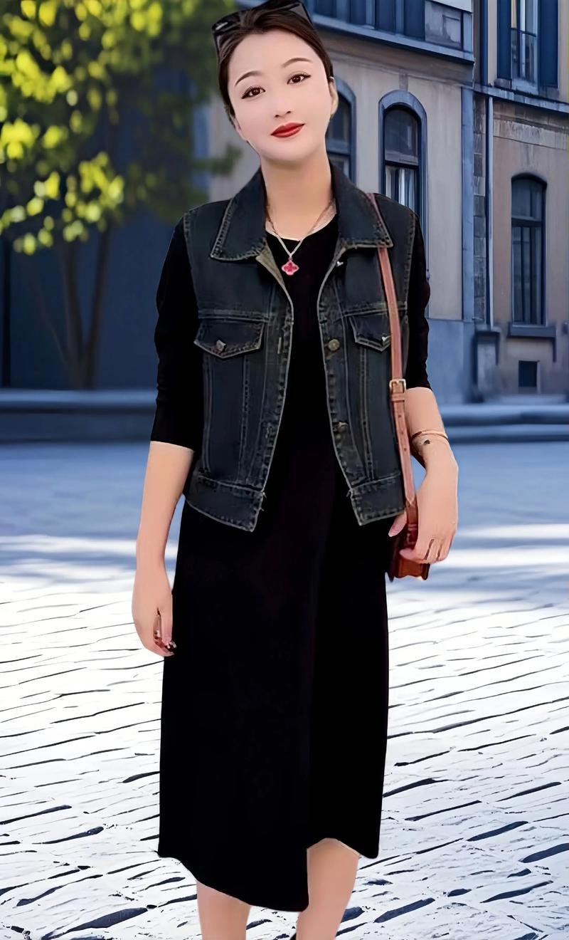 女士牛仔马甲怎么搭配好看图片