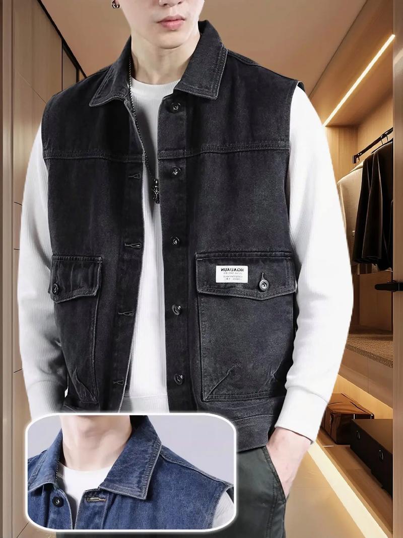 男款牛仔马甲怎么搭配