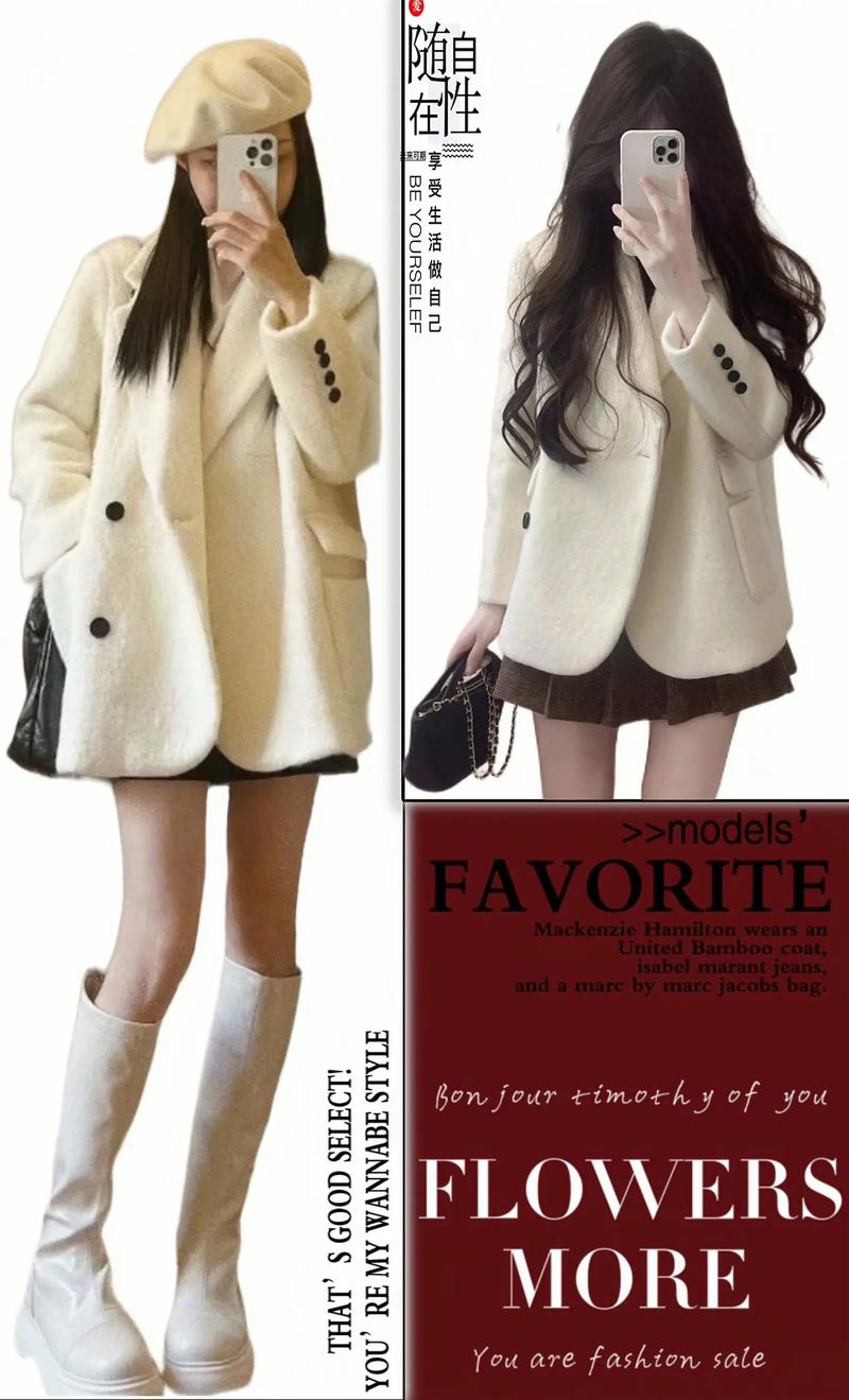 短款白色毛呢怎么搭配