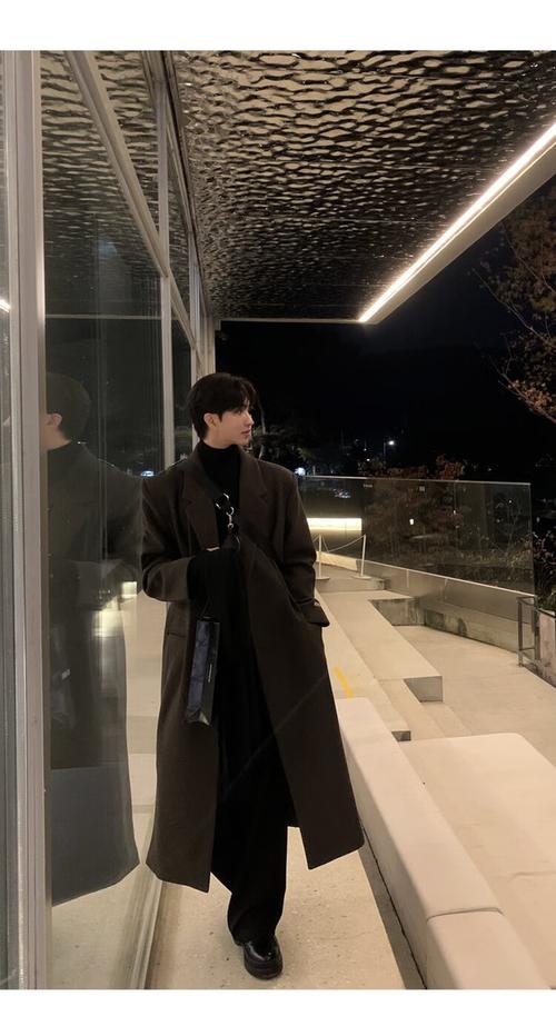 黑色呢风衣怎么搭配图片男