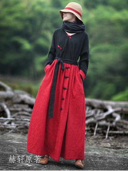 冬天棉麻打底连衣裙怎么搭配