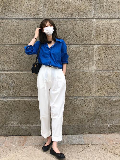 宝石兰衬衫怎么搭配图片