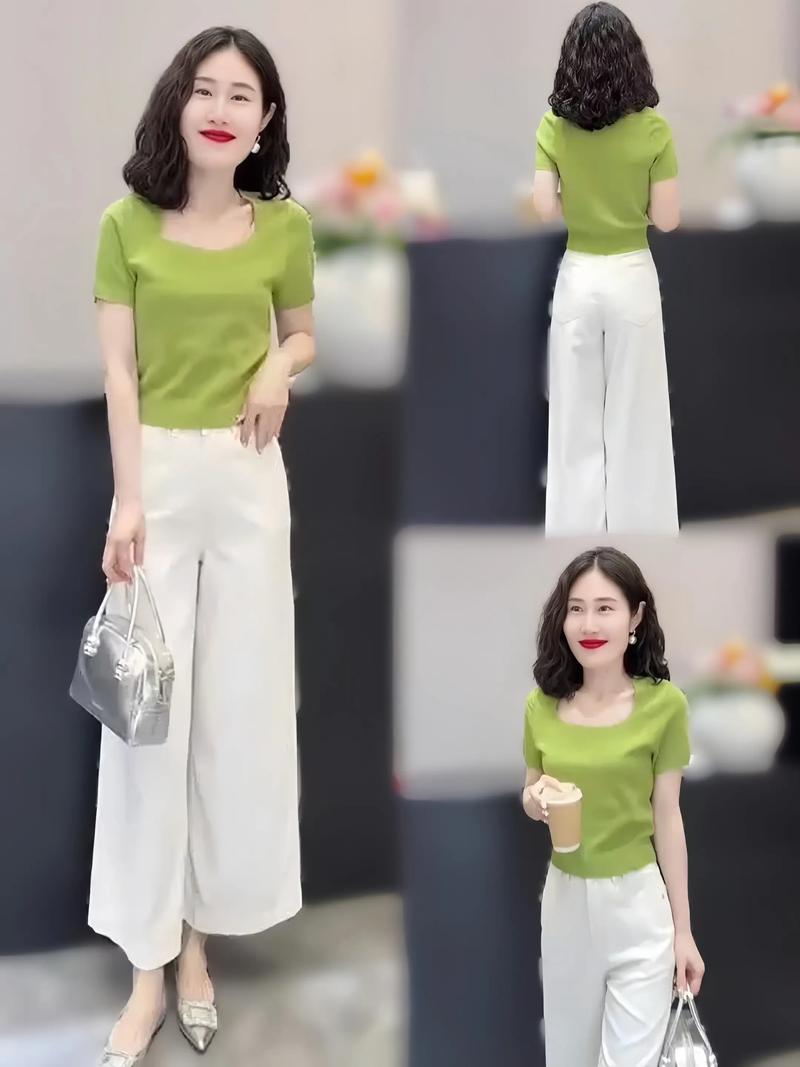 白色阔腿裤裙怎么搭配上衣图片