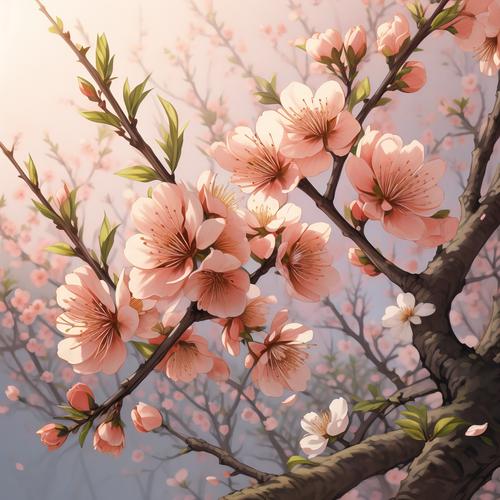 粉红的桃花像什么