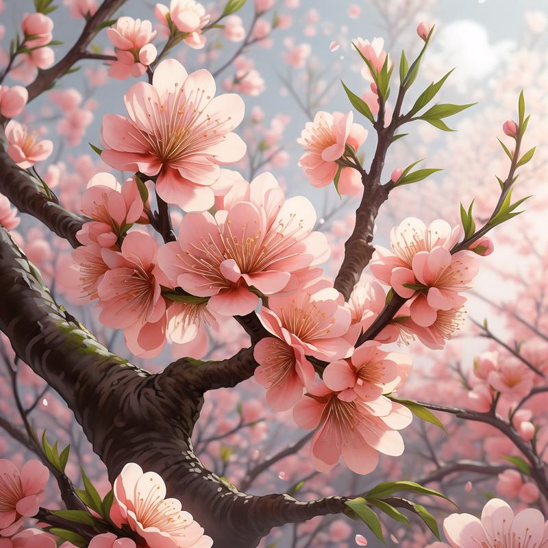 粉红的桃花像什么