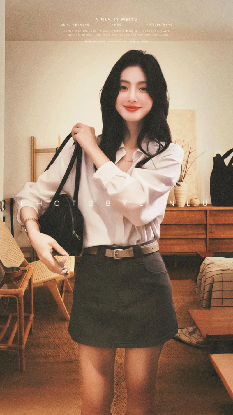 白色寸衫裙怎么搭配图片