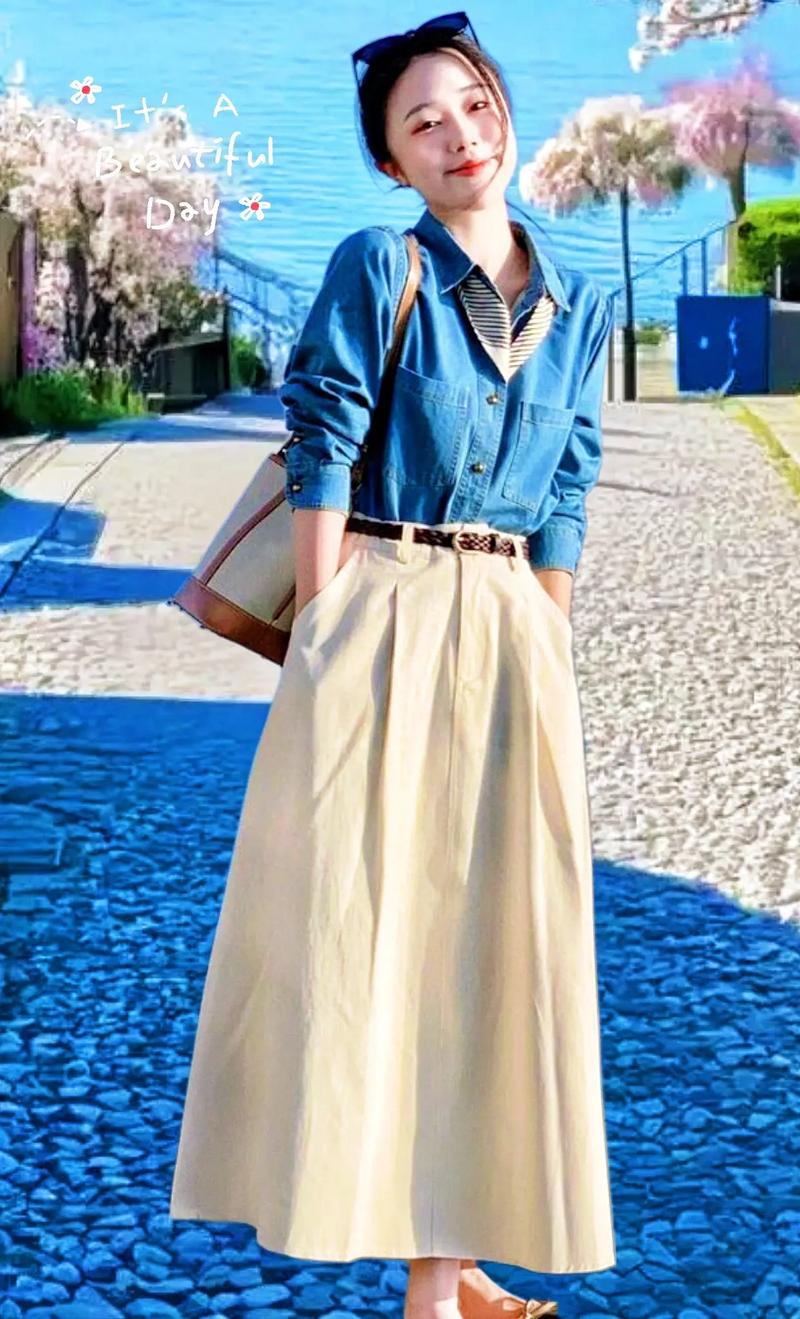 白衬衫牛仔裙怎么搭配外套