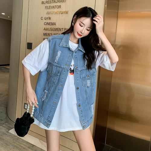 无袖牛仔夹克怎么搭配图片