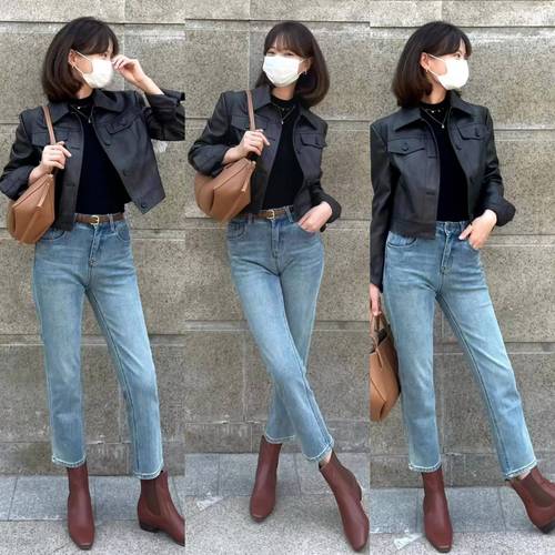 皮衣牛仔裤怎么搭配鞋子