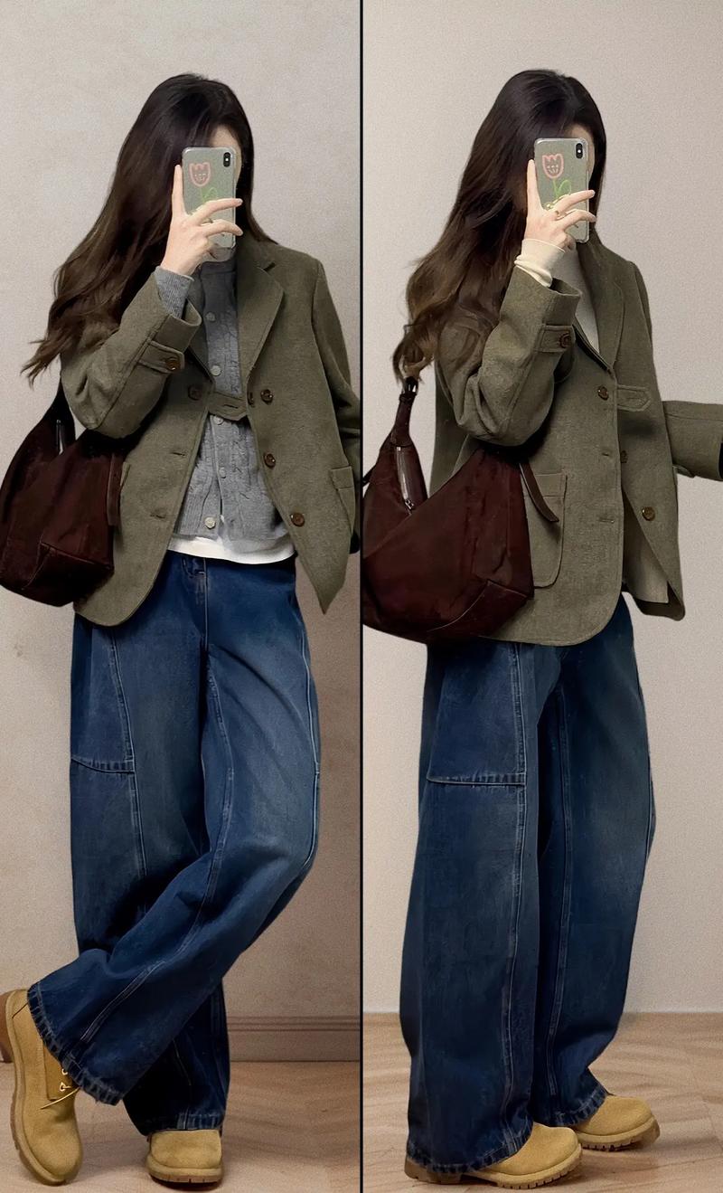 牛仔休闲西装怎么搭配裤子好看