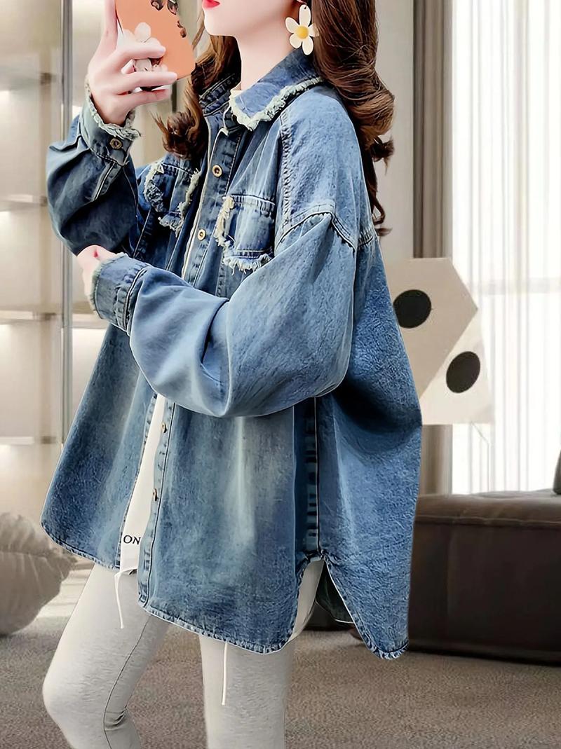 牛仔外套长款怎么搭配好看吗