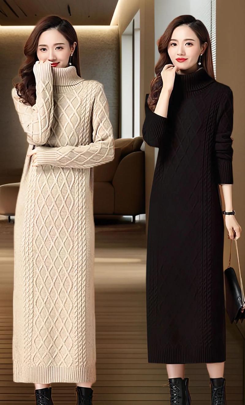 毛衣及踝长裙怎么搭配图片