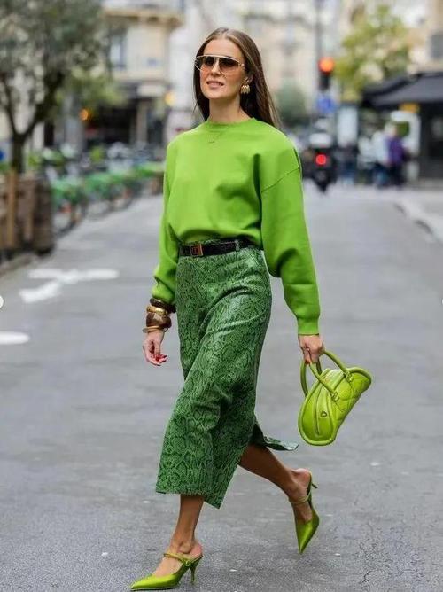 绿色鹿皮裙子怎么搭配