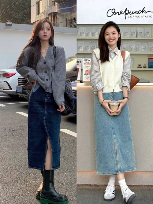 宽松牛仔裙怎么搭配