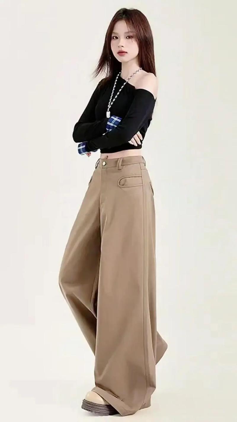 卡其色格子裤怎么搭配图片