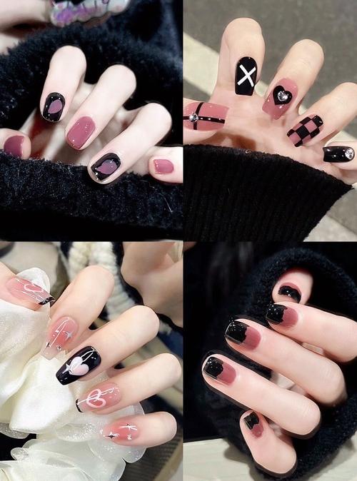 最新款黑色美甲