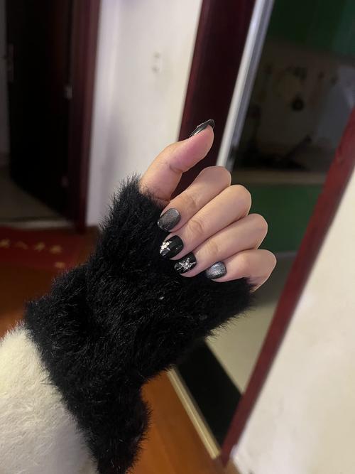 最新款黑色美甲