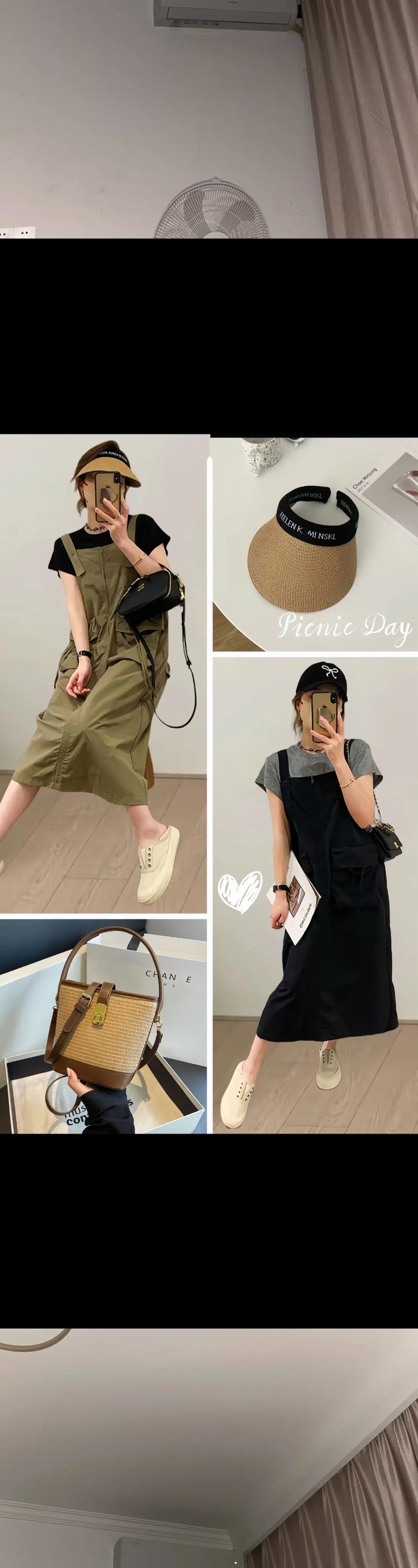 军色背带裙怎么搭配