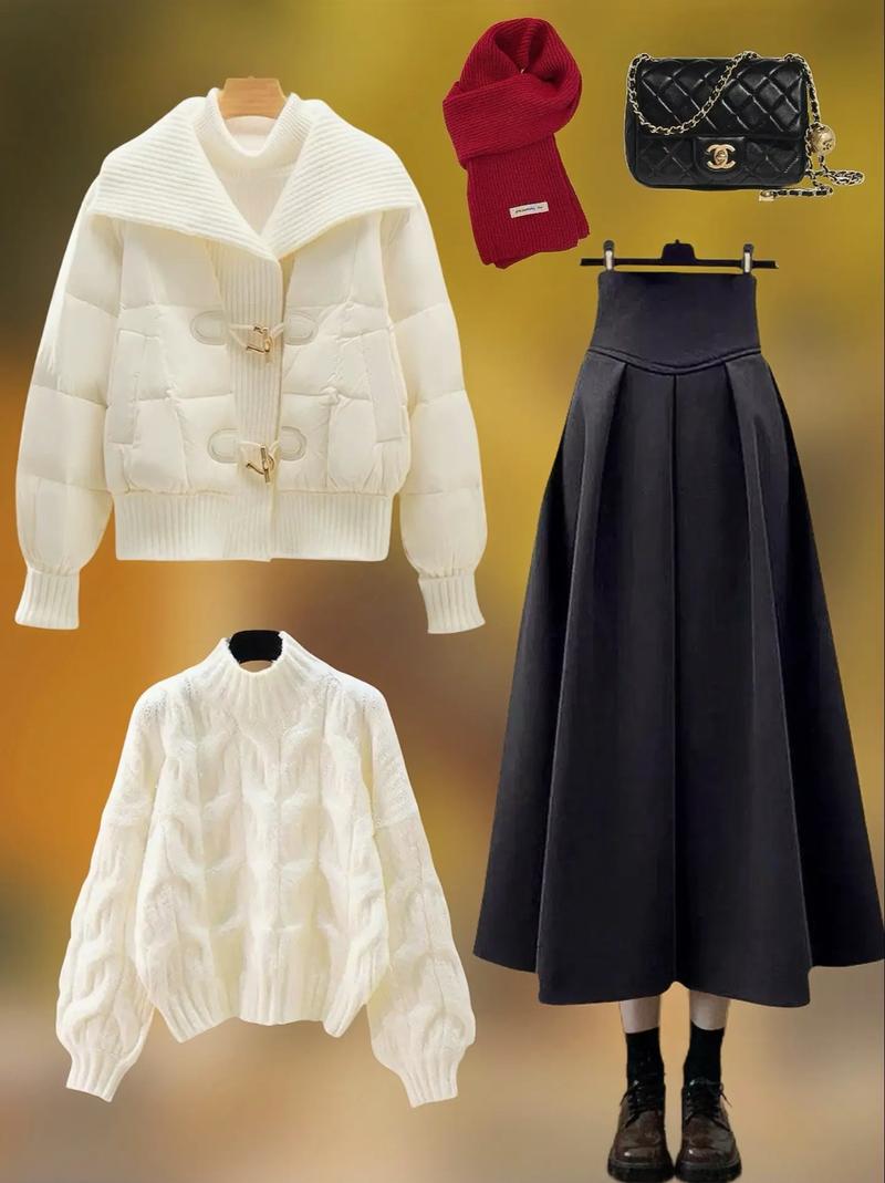 黑白毛衣外套怎么搭配图片