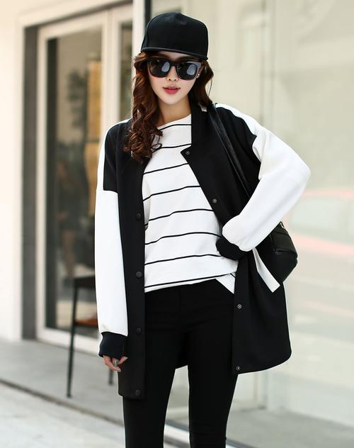 黑白长款外套怎么搭配图片大全