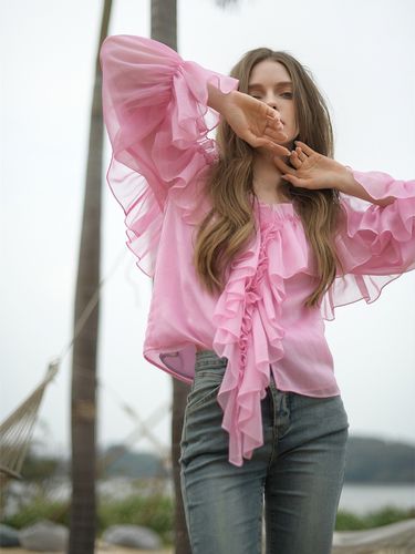 粉色雪纺衬衣怎么搭配