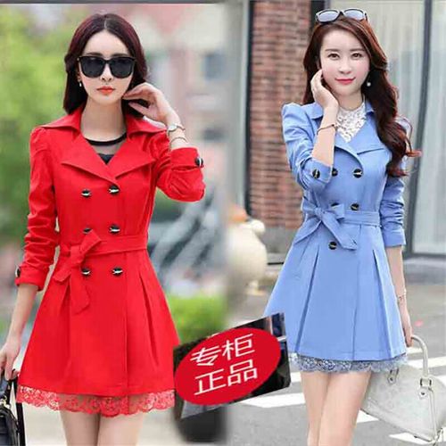 粉色蕾丝风衣怎么搭配图片