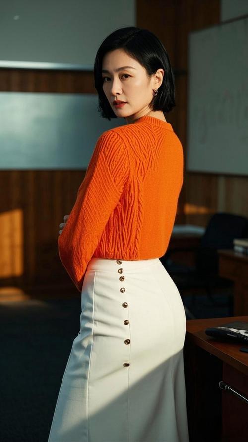橙色上衣怎么搭配图片