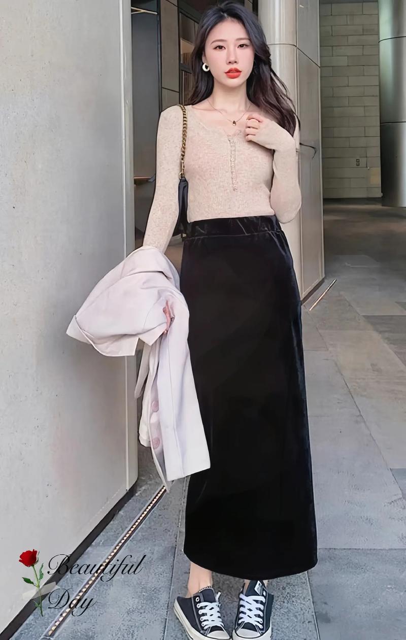 长桶裙怎么搭配