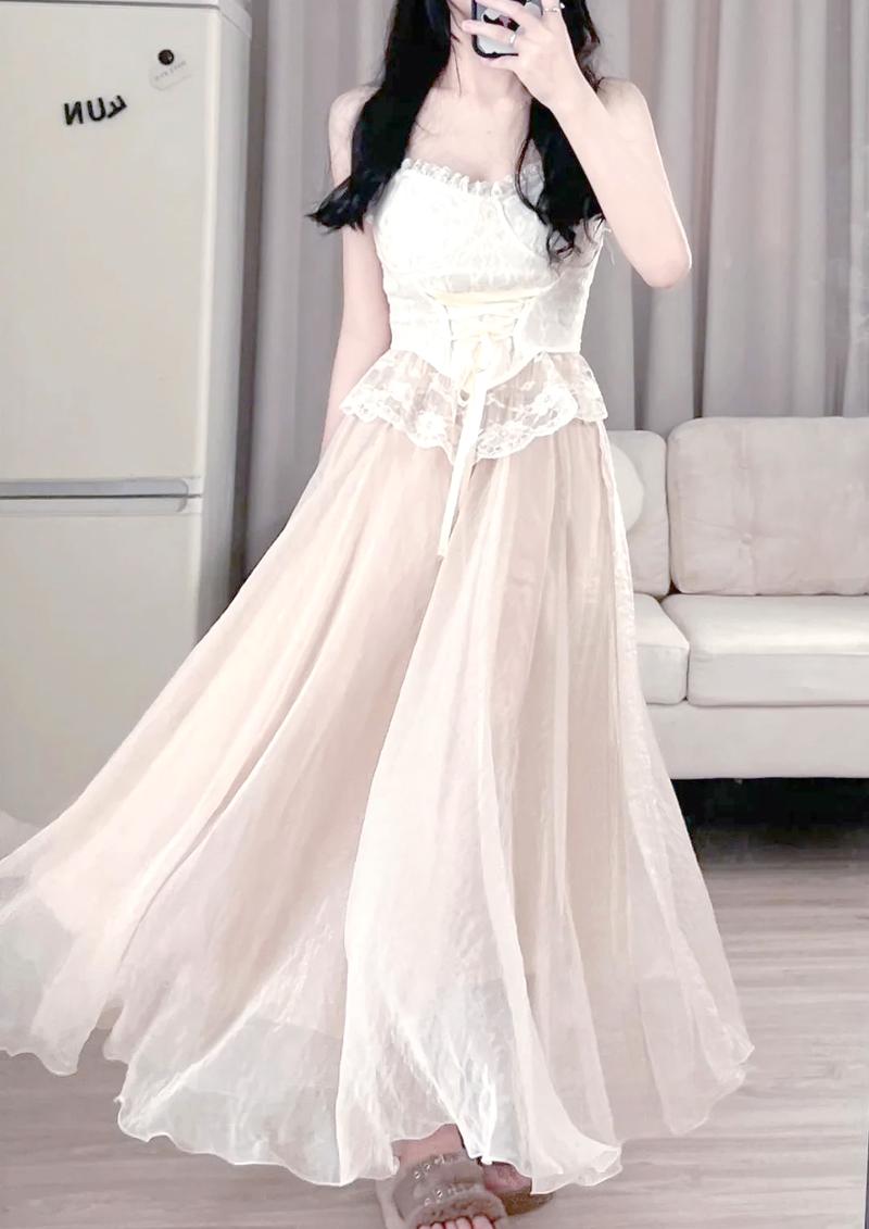 长纱裙上衣怎么搭配