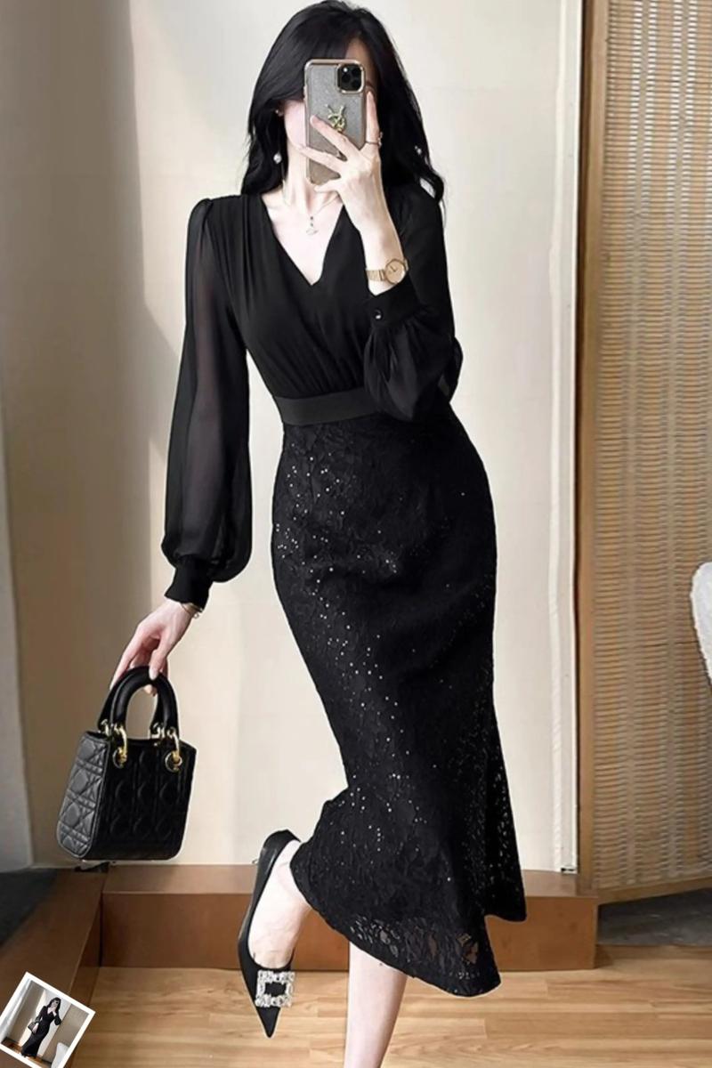 包臀黑色长裙怎么搭配