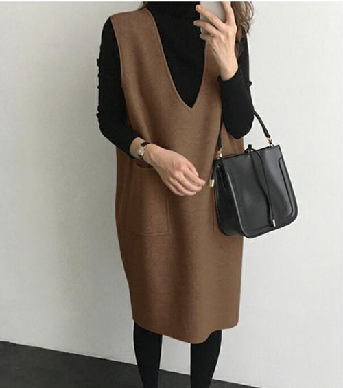 A版毛呢背心裙怎么搭配