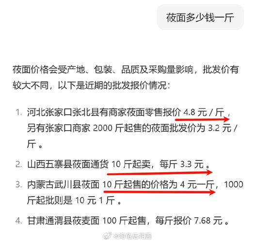 白面最新价格