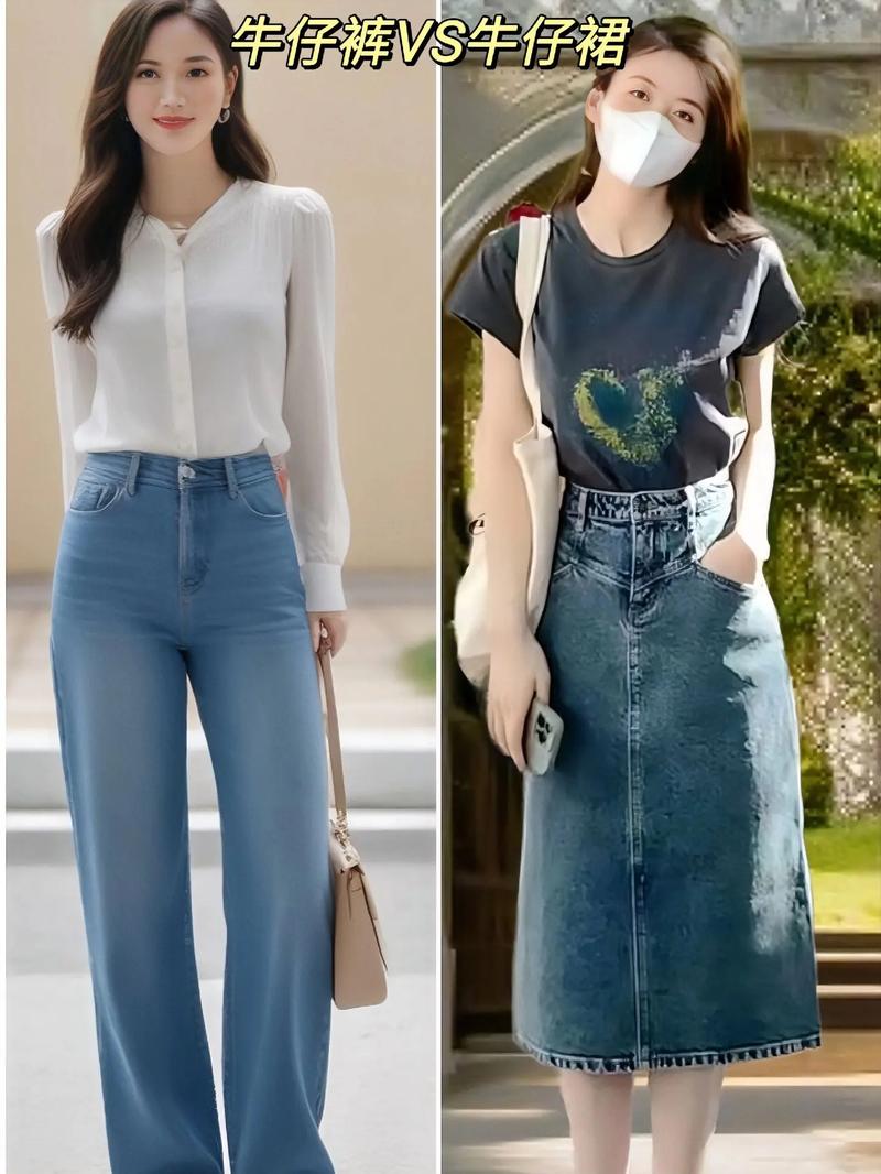 牛仔裤裙怎么搭配鞋子好看图片图库