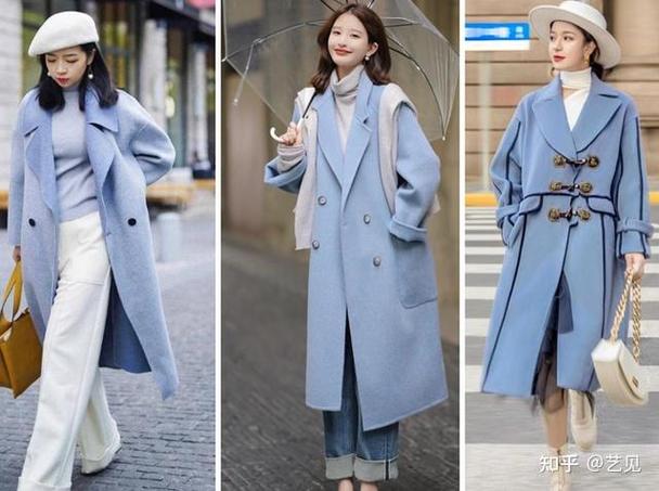 米蓝色大衣怎么搭配图片欣赏