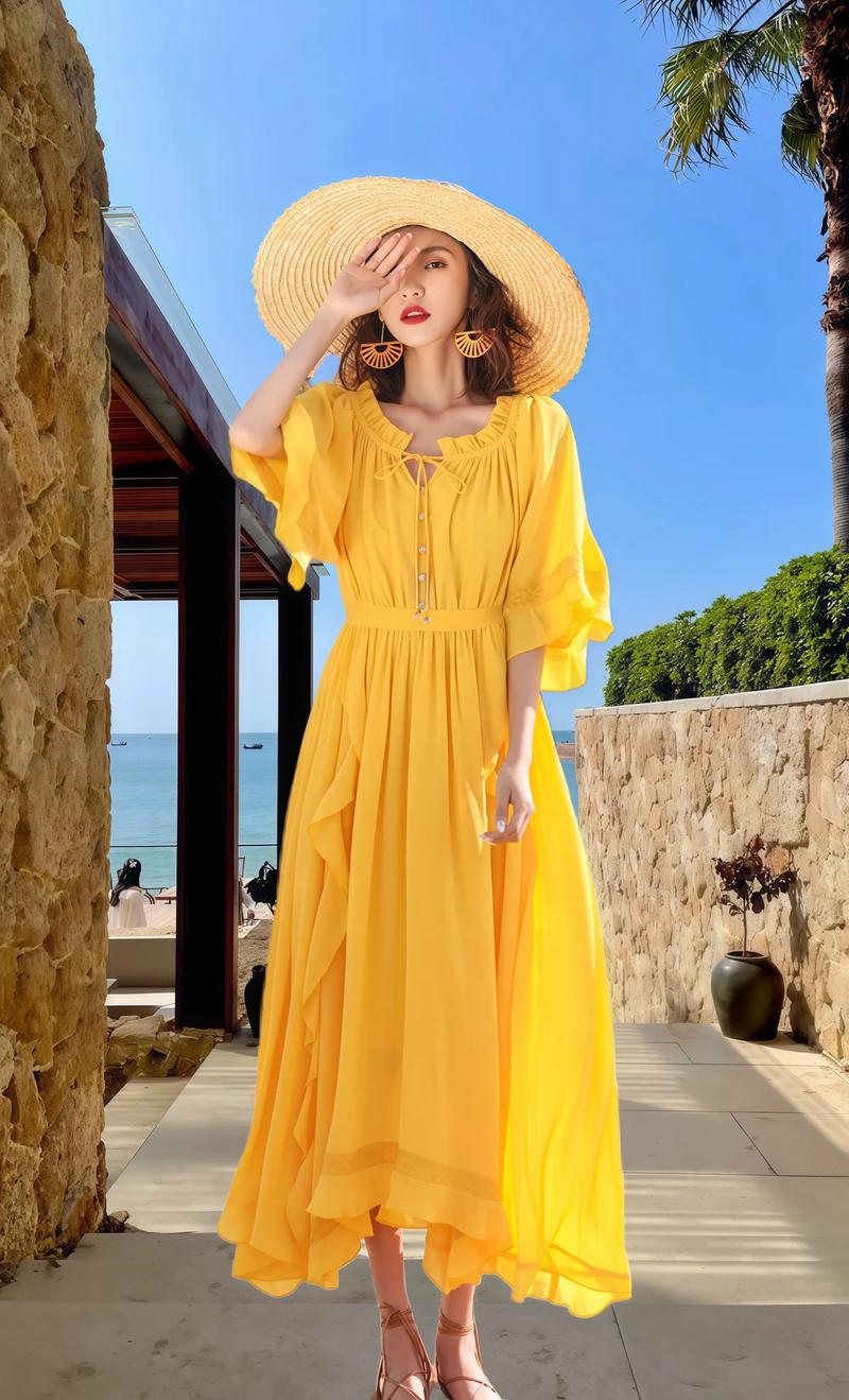 黄裙子怎么搭配