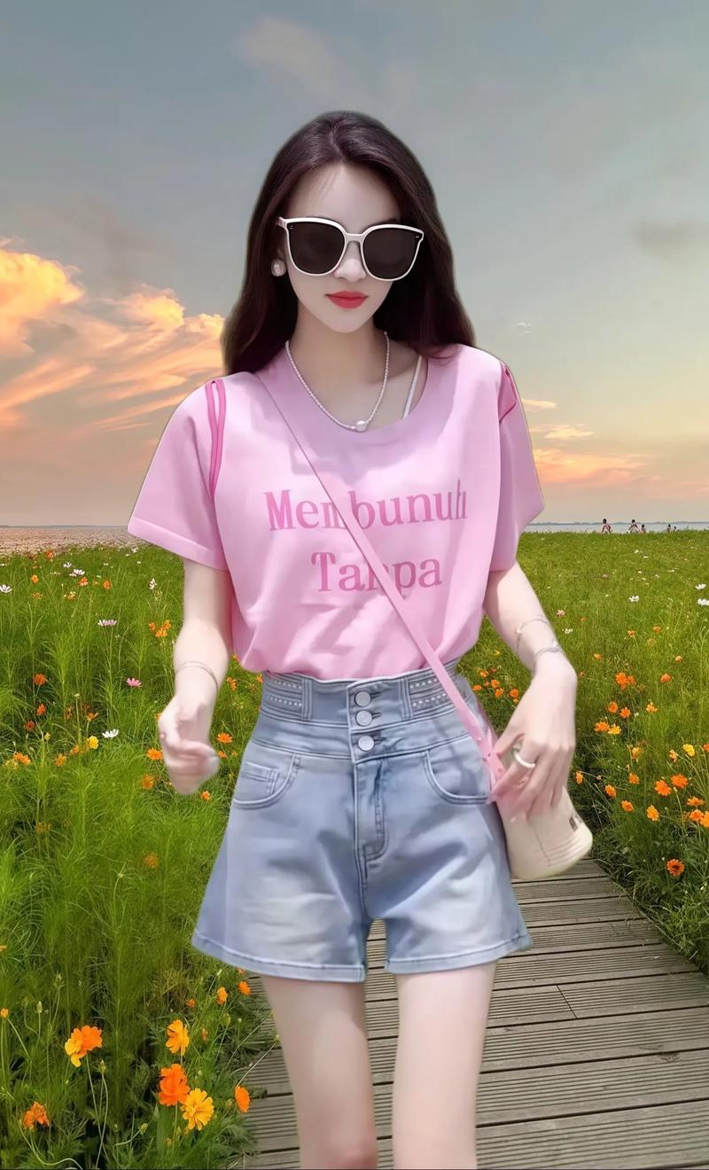 粉色t恤怎么搭配裤子