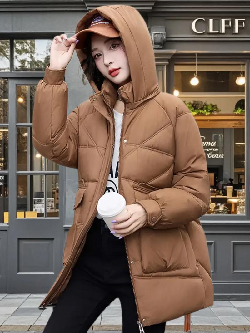 冬季长款棉衣怎么搭配图片