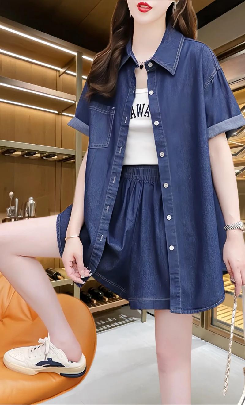 淡蓝色牛仔短裤怎么搭配