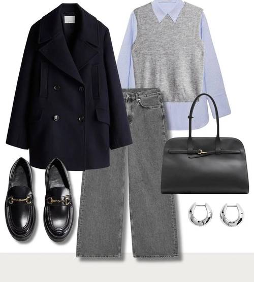 灰牛仔裤配什么上衣