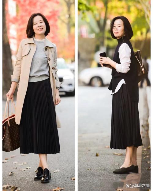 百褶裙秋季怎么搭配图片