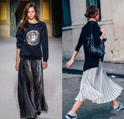 百褶裙秋季怎么搭配