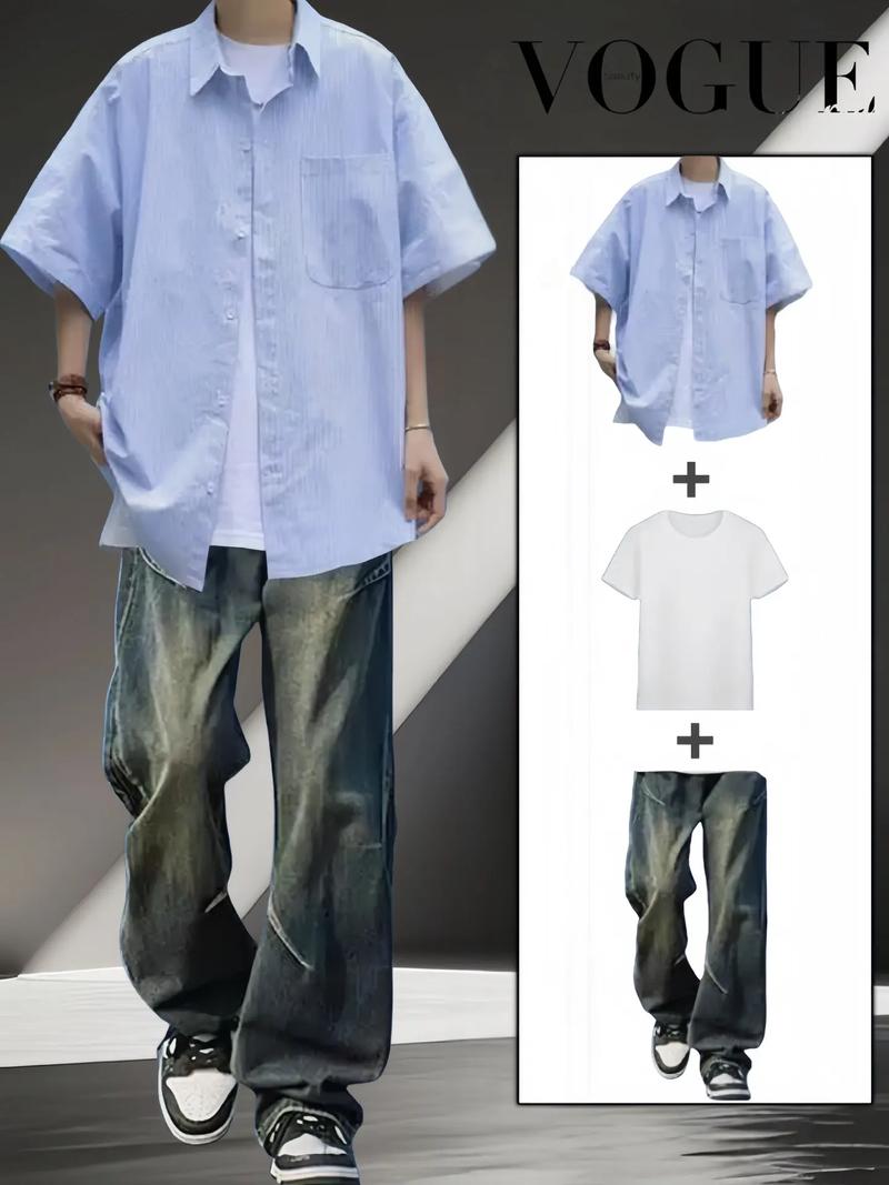 t恤衬衫怎么搭配