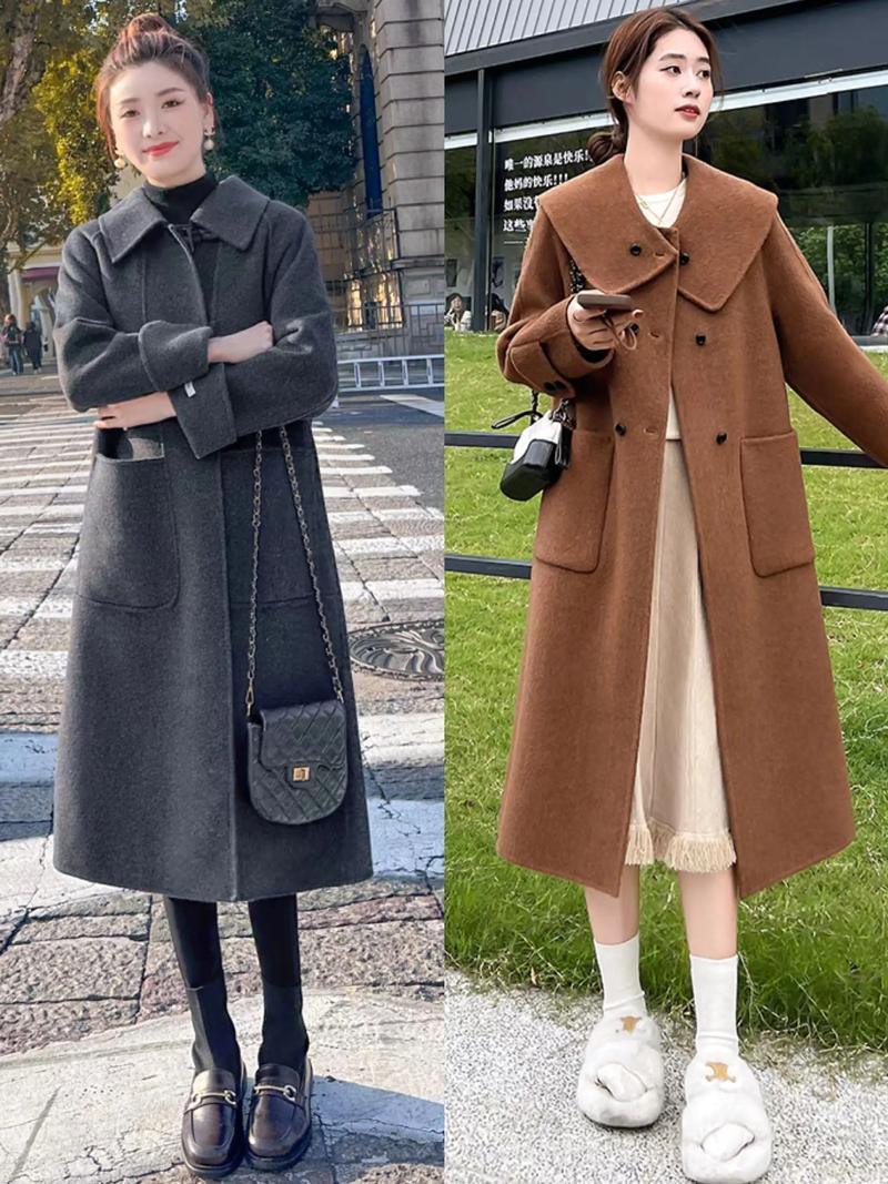 中长款毛呢风衣怎么搭配衣服