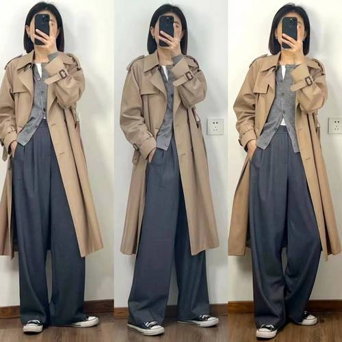 中长款毛呢风衣怎么搭配什么裤子