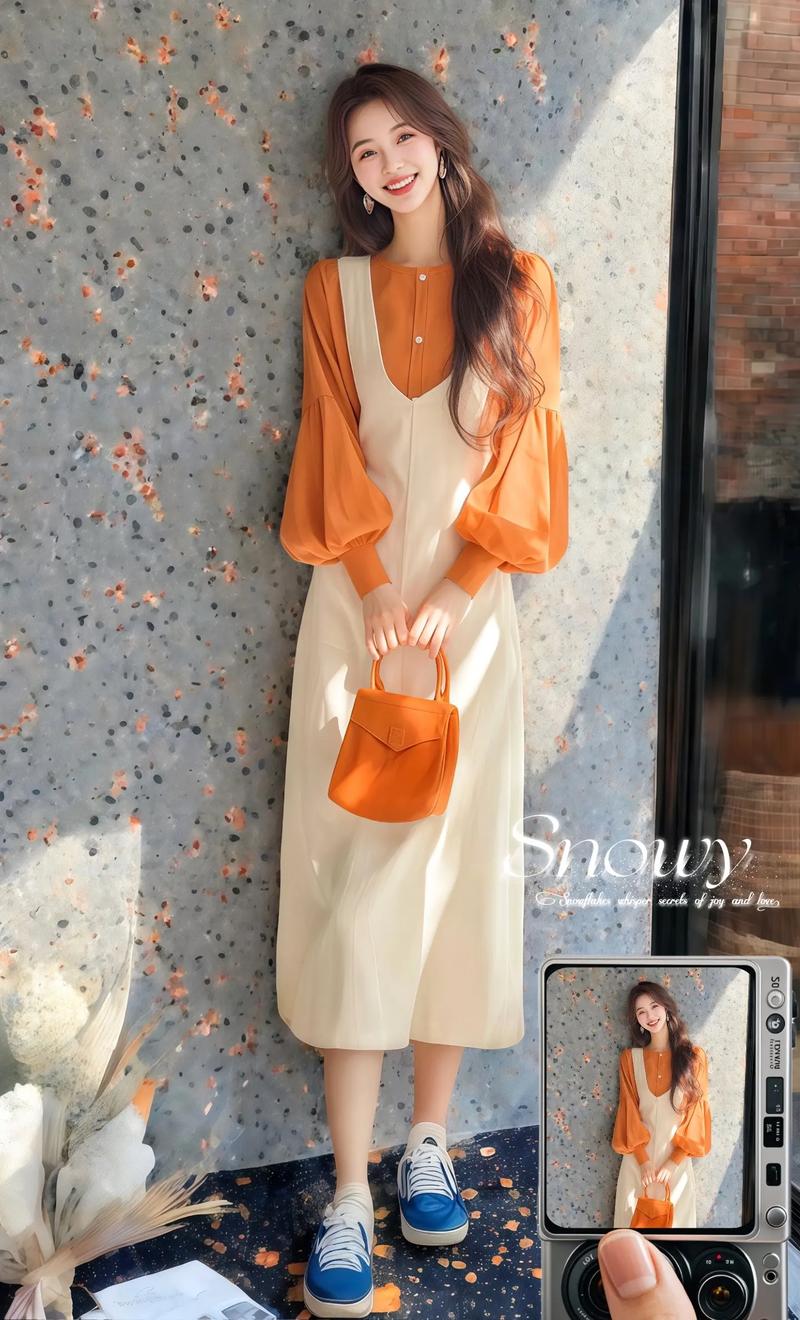 橘色的裙子怎么搭配