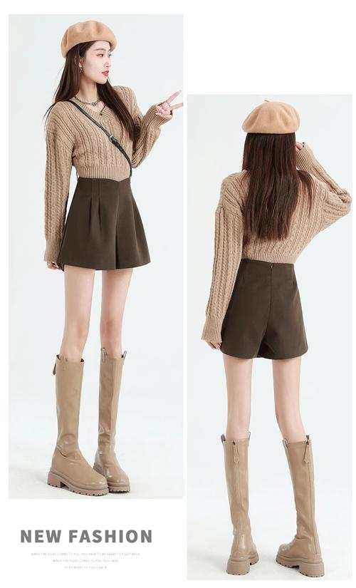 冬装咖啡色短裤怎么搭配
