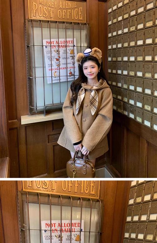 褐色呢子大衣怎么搭配