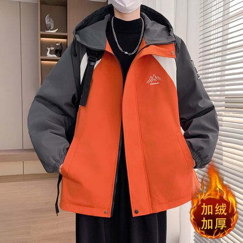 橙色棉服里边怎么搭配