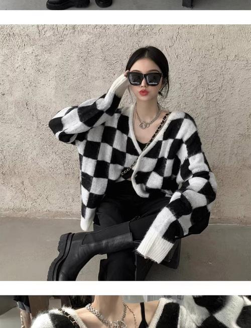 黑白开衫毛衣怎么搭配